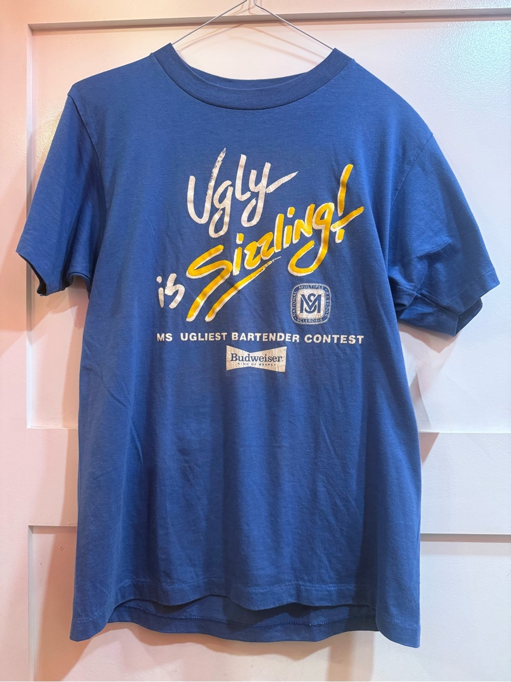 Vintage Budweiser Blue 'Ugly is Sizzling' Graphic Tee